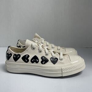 Converse Chuck 70 Low Heart Milk Black Comme des Garçons PLAY A08150C Size 3 Men